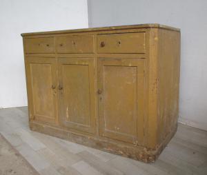 Rustikale Anrichte aus Fichte und lackiertem Kirschbaum - Theke - Buffet - Ende des 19. Jahrhunderts